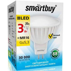 Светодиодная лампа Smartbuy GU5.3, 3W, 3000K