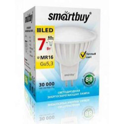 Светодиодная лампа Smartbuy GU5.3, 7W, 3000K