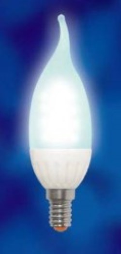 Светодиодная лампа (Свеча) Uniel E14, 2W, 6400K