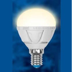 Светодиодная лампа (Шар) Uniel E14, 6W, 4500K