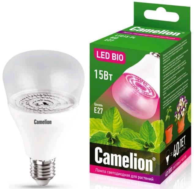 Светодиодная лампа (Для растений) Camelion E27, 15W, K