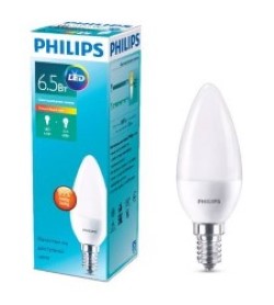 Светодиодная лампа (Таблетка) Philips E14, 6,5W, 2700K