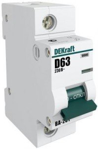 Автоматический выключатель DEKraft ВА-201 1P 100А х-ка С 10кА