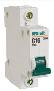 Автоматический выключатель DEKraft ВА-101 1P  1А х-ка С 4,5кА
