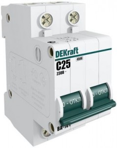 Автоматический выключатель DEKraft ВА-101 2P  2А х-ка D 4,5кА