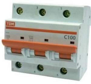 Автоматический выключатель TDM ВА47-100 3P 100А 10кА х-ка С 