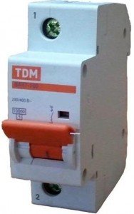 Автоматический выключатель TDM ВА47-100 1P 16А 10кА х-ка С  