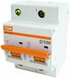 Автоматический выключатель TDM ВА47-100 2P 80А 10кА х-ка D  