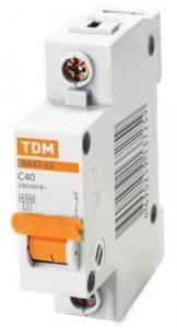 Автоматический выключатель TDM ВА47-63 1P 50А 4,5кА х-ка С 