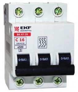 EKF Basic автоматический выкл. ВА 47-29, 3P 25А (C) 4,5кА 