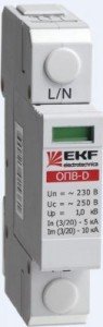 EKF Ограничитель импульсных напряжений серии ОПВ-D/2P In 5кА 230В (с сигнализацией) 