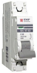 Автоматический выключатель EKF  ВА 47-63 1P 10А 4,5kA х-ка С (с опломбировкой)