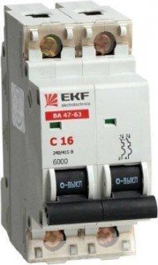 Автоматический выключатель EKF  ВА 47-63 2P 25А 4,5kA х-ка С (с опломбировкой)
