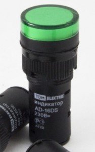 TDM лампа AD-16DS(LED) матрица d16мм зелен. 230В AC  