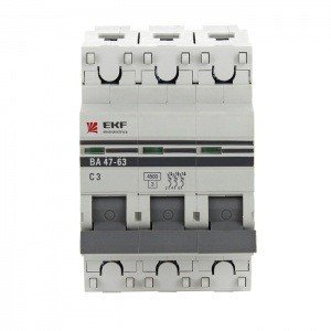 Автоматический выключатель ВА 47-63 6кА, 3P 40А (C) EKF PROxima