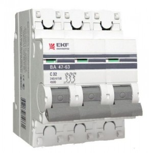Автоматический выключатель ВА 47-63, 3P 50А (В) 4,5kA EKF PROxima