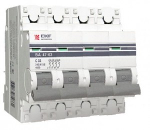 Автоматический выключатель EKF  ВА 47-63 4P 16А 4,5kA х-ка С (с опломбировкой)