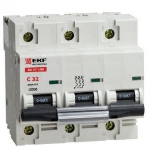 Автоматический выключатель EKF  ВА 47-100 3P 125А 10,0kA х-ка D (с опломбировко