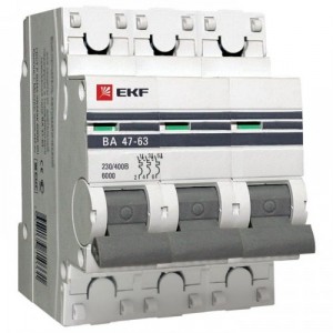 Автоматический выключатель EKF  ВА 47-63 6кА, 3P 40А (D) EKF PROxima