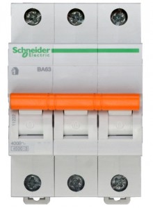 Schneider Domovoy автоматический выкл. ВА63 3P 20А 4,5кА х-ка C 11224