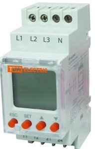 TDM РН 12-3х400/230В (LCD-дисплей, 1нр+1нз-контакты) 